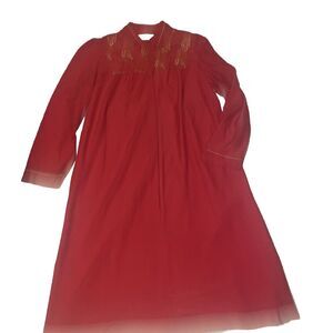 SHADOWLINE Embroidered Rose Pink Fleece Feel Robe 2 Pockets 3/4 Zip Size S Soft